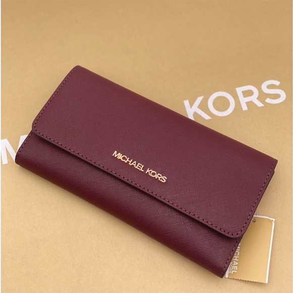 Michael Kors Trifold Wallet Merlot Color - Picture 8 of 13